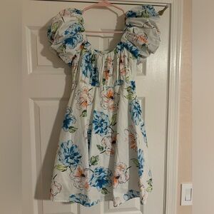 Abercrombie & Fitch Ruched Puff Sleeve Floral Mini Dress Small